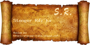 Stenger Réka névjegykártya